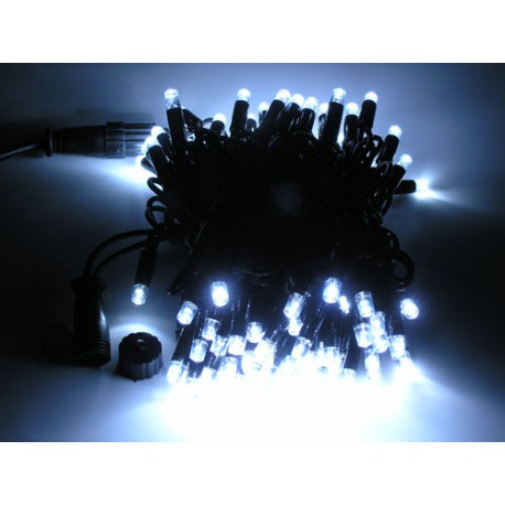 Гирлянда уличная чёрный провод LED (белая)
