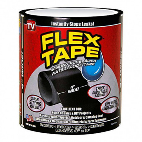 Сверхпрочный скотч лента Flex Tape сверхсильная клейкая водонепроницаемая изолента, скотч Черная