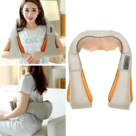 Массажер роликовый для спины и шеи, поясницы Massager of neck kneading 12V 24W (20)