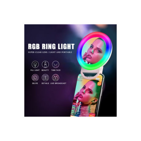 Кольцевая селфи-лампа с зеркалом Selfie Ring Light для телефона, планшета