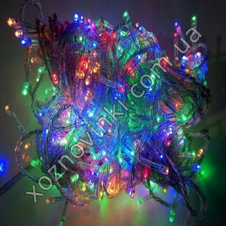 №17 Гирлянда нить силиконовый провод 400 ламп LED мульти 220 v