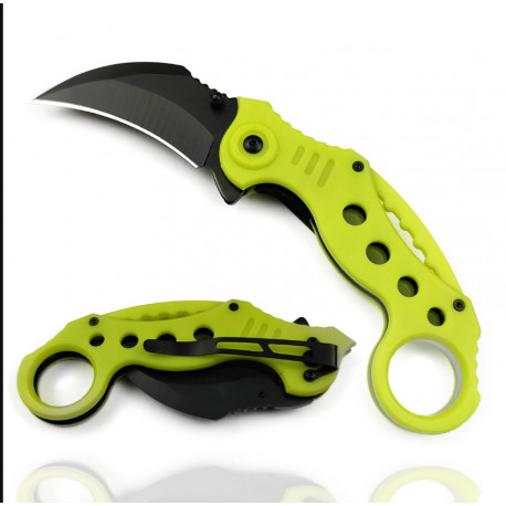 Складной карманный нож тактический нож Karambit 18 см Зелено-желтый