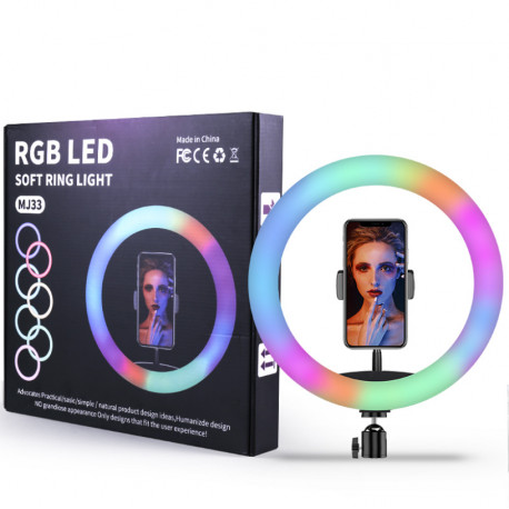 Кольцевая LED селфи лампа30 СМ MJ33 RGB цветная