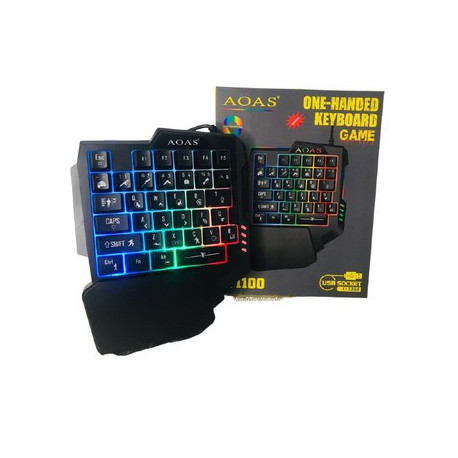 Игровая RGB клавиатура для игры на телефоне, пк или приставке мини клавиатура для одной руки AOAS М-1100