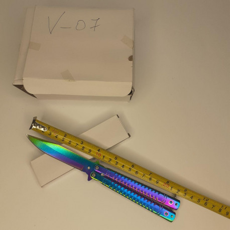 Нож бабочка gradient ribbed 22 см