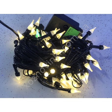 Светодиодная гирлянда "Капельки" 100 Led 8 м тепло-белый №