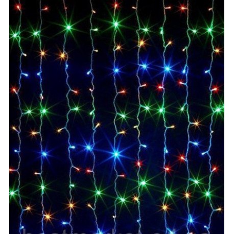 гирлянда штора водопад 3*3 м 320 LED цветная (10шнуров)