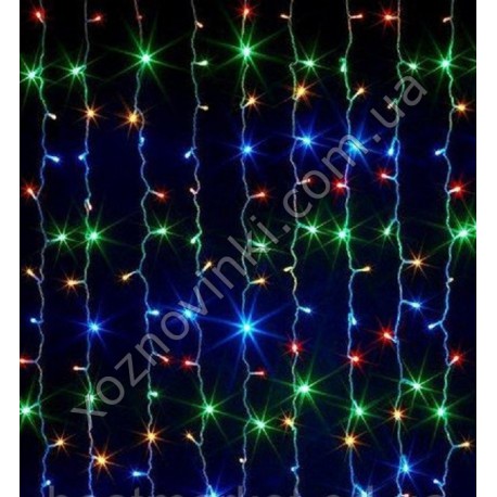 Гирлянда Штора- водопад 3D 240 Led 3х2 см бел провод ПВХ с переходником, улич Мульти