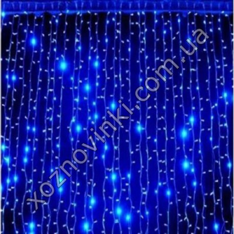 Гирлянда штора водопад 3 х 3 м 320 LED синяя 10 шнуров