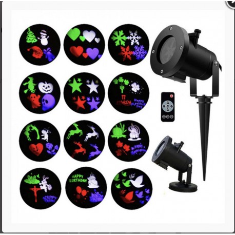 Новогодний лазерный проектор Garden Projector Card change на 12 слайдов