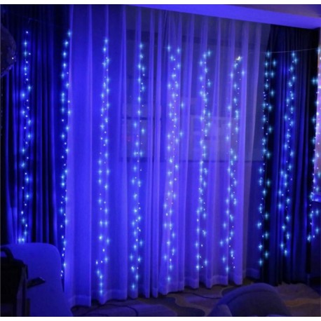 Гирлянда штора водопад 3*3 м 320 LED синий 10 шнуров