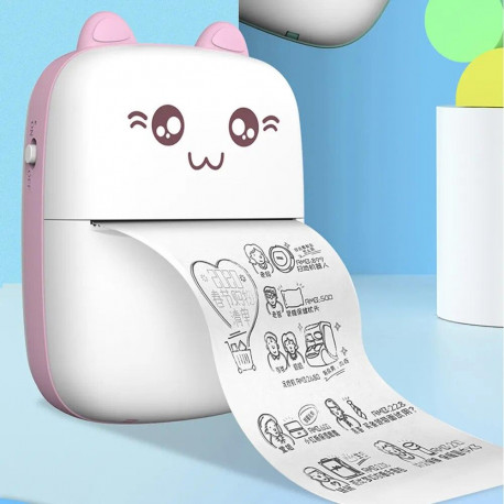 Оптом Портативный термопринтер Mini Printer Blue мини принтер для смартфона с Bluetooth, для печати (50)