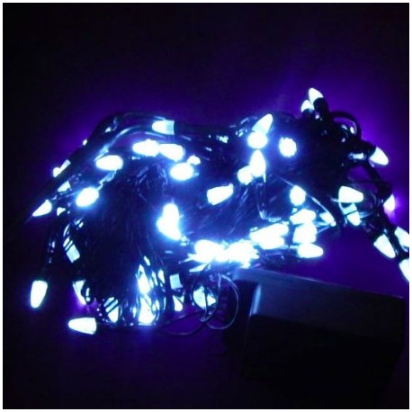 Гирлянда 300 LED (РИС) на черном проводе 22 м белого цвета № 569