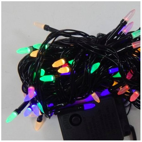 Гирлянда 500 LED (РИС) на черном проводе 36 м мульти № 571