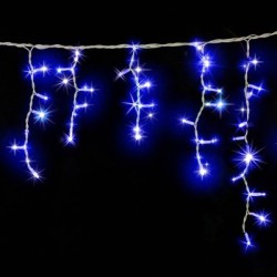 Светодиодная бахрома 3.1*0.5 м, 100 синих LED ламп белый ПВХ