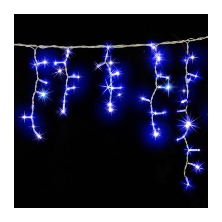 Светодиодная бахрома 3.1*0.5 м, 100 синих LED ламп белый ПВХ