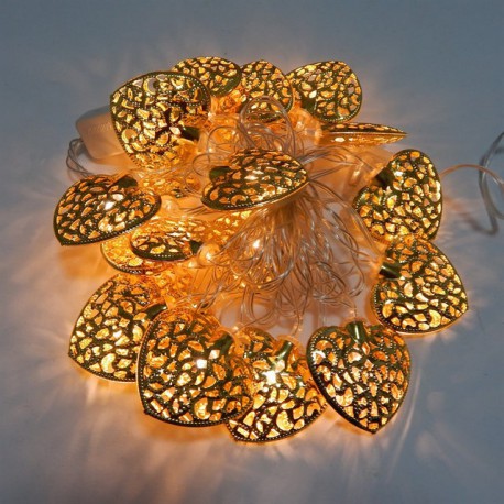 Гирлянда Золотые Сердечки 20 LED