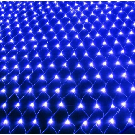 Гирлянда сетка 200Led на окно 2*2 м синий силиконовый провод