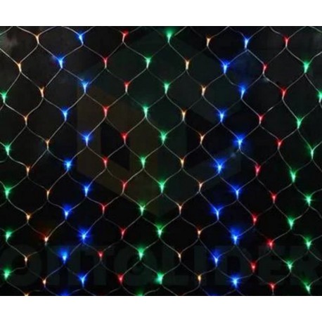 Гирлянда сетка 200Led на окно 2*2 м мульти силиконовый провод