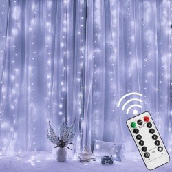 Штора роса 3*3 пульт с режимами+USB 200 Led Белый