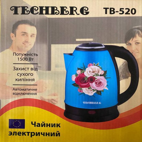 Чайник электрический синий Techberg TB-520