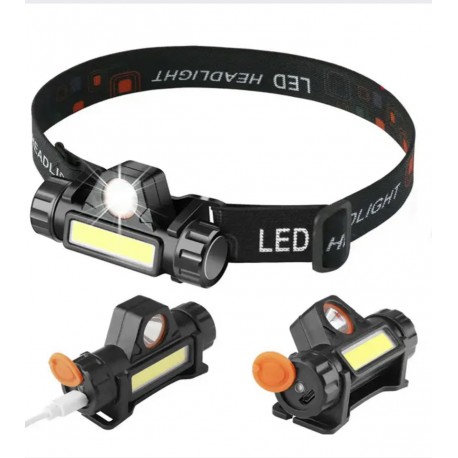 Налобный фонарь аккумуляторный BL-8101 COB+XPE, с магнитом и USB