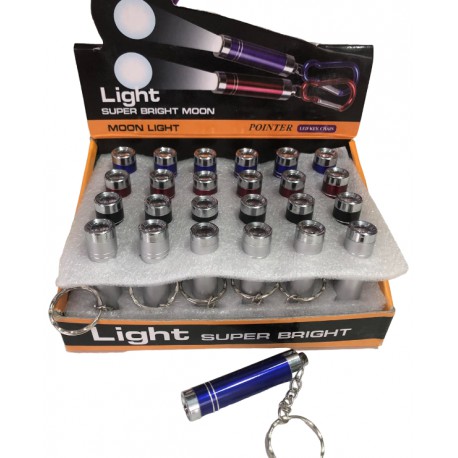 Фонарик металлической брелок на батарейках LED KEY CHAIN