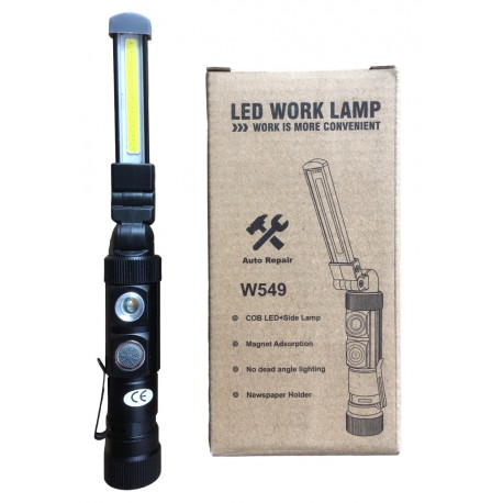 Фонарик аккумуляторный на магните Work Lamp W549 LED с красным светом 5 режимов