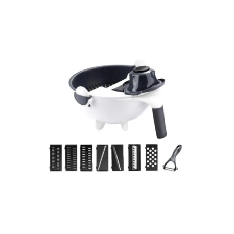 Терка-овощерезка ручная 9в1 Rotate Vegetable Slicer с контейнером и дуршлагом 907-30 (36)