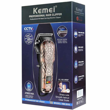 Машинка для стрижки волос и бороды аккумуляторная беспроводная Kemei LFJ KM-2616 (24)
