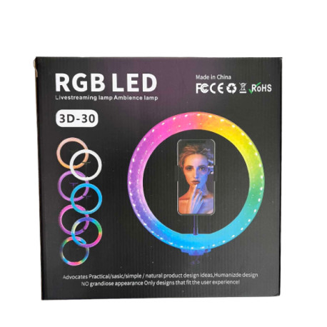 Лампа кольцевая RGB 3D 30 (30)