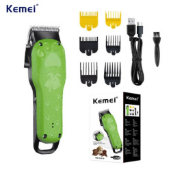 Машинка для стрижки животных Kemei Km-Cw10 USB зарядка с мультяшными зелеными машинка (40)