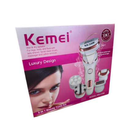 Эпилятор kemei km-2190 5в1 женский со сменными насадками (20)