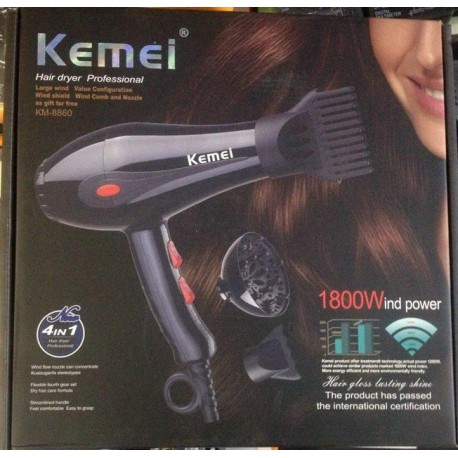 Профессиональный фен для волос Kemei KM-8860, 1800W, диффузор