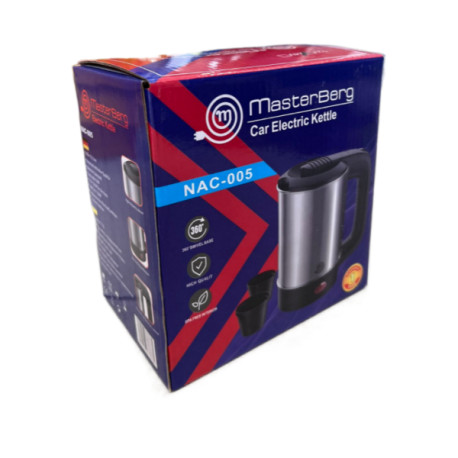 Чайник электрический металл+ 2 чашки Masterberg 0.5L 12v (авто) NAC-005 (30)