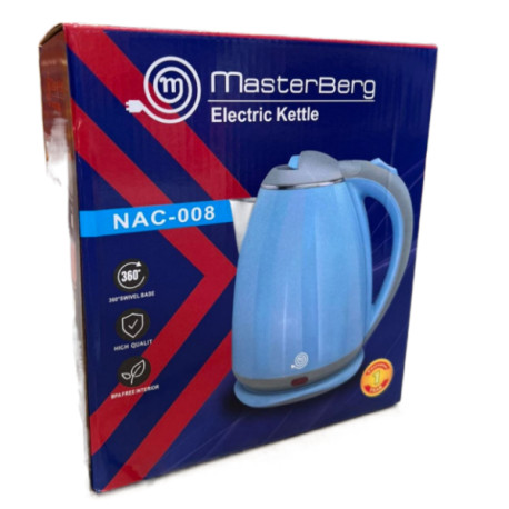 Чайник электрический пластик Masterberg (голубой,розовый,белый) 2L NAC-008 (16)
