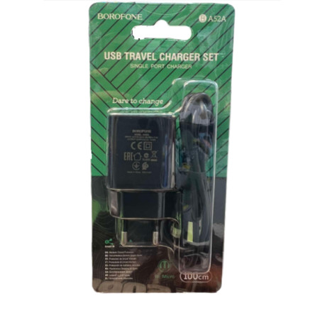 Блочок+кабель BOROFONE BA52A 2.1A MICRO (192)