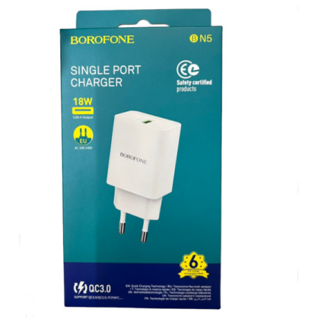 Блочок BOROFONE BN5 USB QC3.0 18w (140)