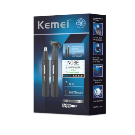 Триммер для носа 2 в1 KEMEI KM-6664 (100)