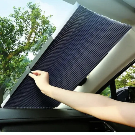 Сонцезахисна шторка-жалюзі Vehicle shade з автоматичним згортанням гармошкою на 6 присосках 150х70
