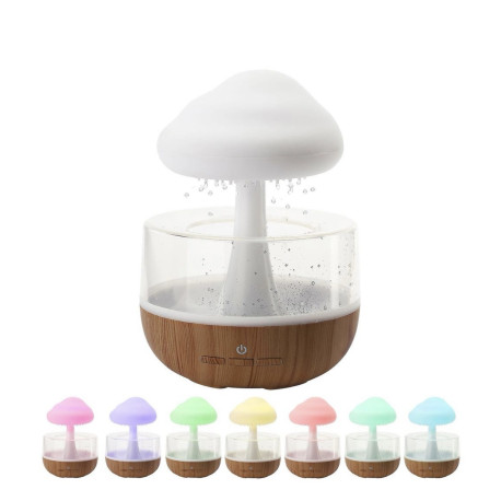 Ночник и увлажнитель воздуха Гриб RAIN HUMIDIFIER с подсветкой и эффектом дождя