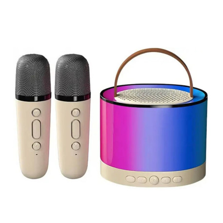 Портативна колонка K52 з Bluetooth та 2 караоке мікрофонами, RGB підсвічування