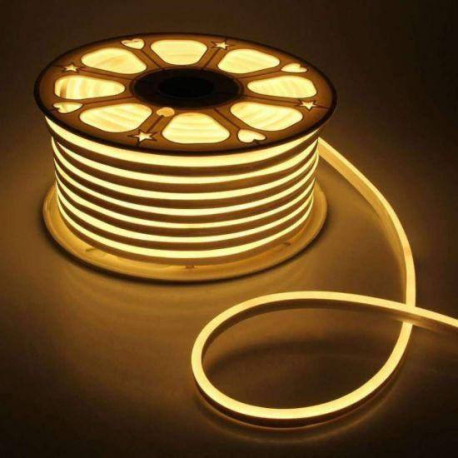 Светодиодный гибкий неон 50 м 220v AVT Тепло-белый (Р) 120Led 2835 5mm IP65 № 781