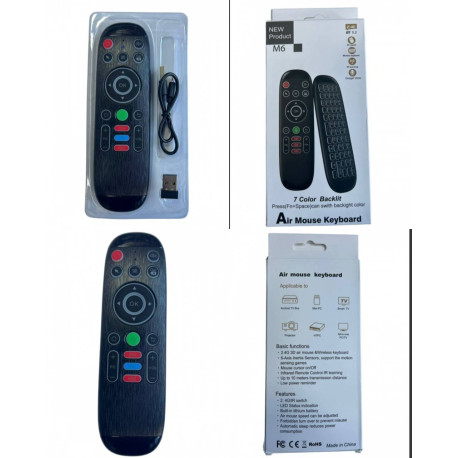 Аэромышь-пульт ДУ M6 с клавиатурой для Smart-TV (100)