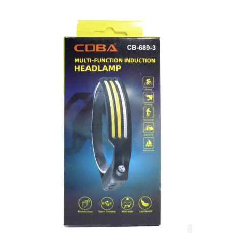 Оптом Налобний ліхтар COBA CB-689-3 акумуляторний із датчиком руху 8247