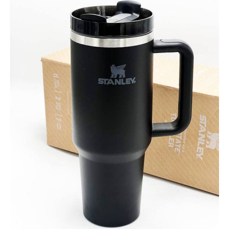 Термос термочашка Stanley Quencher H2.0 Tumbler з нержавіючої сталі Black 1,18 л
