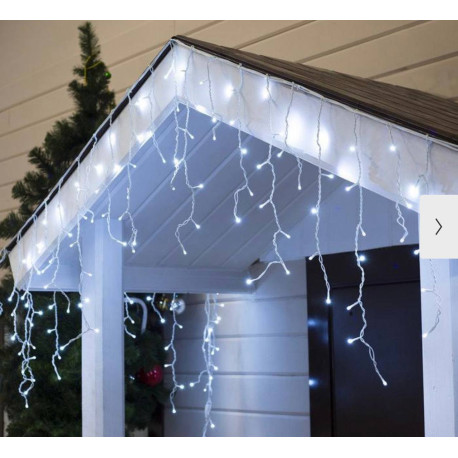 Гирлянда Уличная Бахрома 5м с мерцанием для фасада LED холодный белый, белый провод