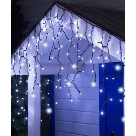 Бахрома на черном проводе + flash Белый , 120Led, 5 х 0,7