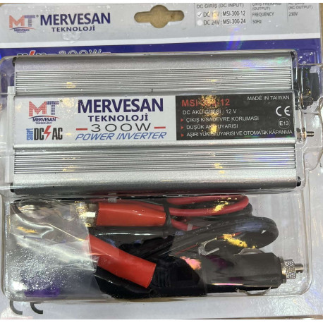 Перетворювач напруги автомобильний інвертор MERVESAN MS-300 12V DC-220V AC 300W правильная синусоида