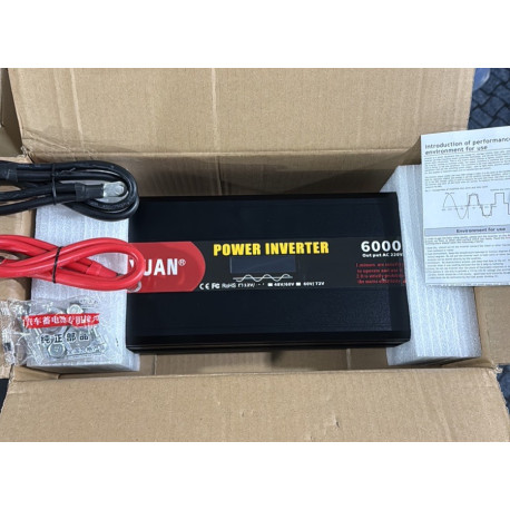 Перетворювач напруги інвертор Eryuan 6000W LCD DC/AC 12V-220V з чистою синусоїдою та вольтметром Black